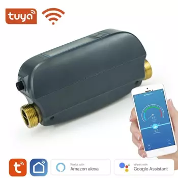 Клапан для воды Smart Life с wi-fi, расход воды и счетчик воды, дистанционное управление включением/выключением, дисплей в режиме реального времени, встроенная батарея
