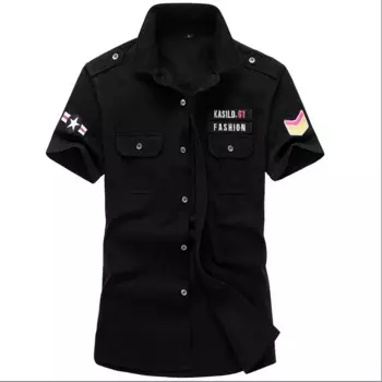 Классическая мужская рубашка 6XL с коротким рукавом, летняя хлопковая тактическая груза в стиле милитари ВВС для веера для летних тренировок, скалолазания
