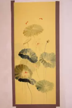 Классические Элегантные расписанные вручную Шелковые обои с изображением лотоса шелковые обои много фотографий на выбор