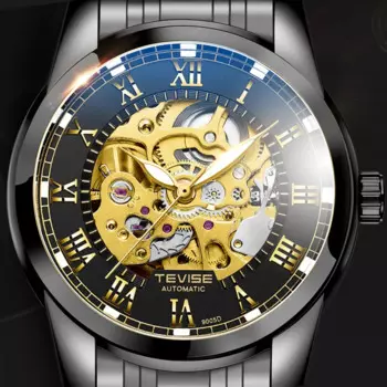 Классические Tourbillon Скелет часы для мужчин Роскошные автоматические мужские часы модные механические наручные часы мужские золотые relogio masculino