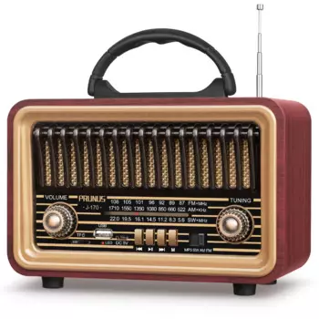 Классический ретро-радиоприемник FM/AM/SW, Bluetooth динамик, MP3 музыкальный плеер, USB/TF-карта/AUX, перезаряжаемый аккумулятор 1800 мАч