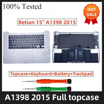 Клавиатура 661-02536 + topcase + аккумулятор A1618 + трекпад для MacBook Pro 15 дюймов a1398 2015 EMC 2910 2901 Аккумулятор для клавиатуры topcase