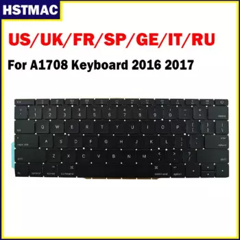Клавиатура A1708, США, Великобритания, Германия, Французская, Azerty, испанская, итальянская, русская, для Macbook Pro, 13,3 дюйма, A1708, подсветка клавиатуры 2016, 2017, год