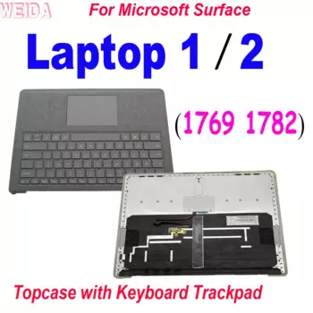 Клавиатура AAA +++ для ноутбука Microsoft Surface 1, ноутбука 2, 1769 1782, верхний корпус в сборе, клавиатура с трекпадом, полный серый цвет