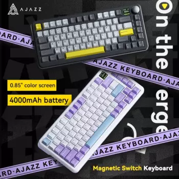 Клавиатура AJAZZ AK820 MAX Механическая Беспроводная игровая, эргономичная клавиатура RGB с прокладкой и функцией горячей замены, с магнитным переключателем