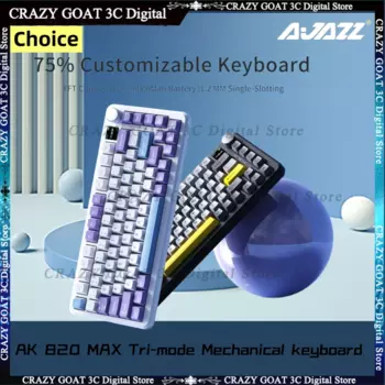 Клавиатура AJAZZ AK820 MAX Механическая Проводная с RGB-подсветкой, Bluetooth/75% G