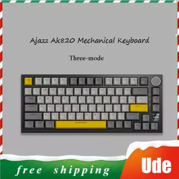 Клавиатура Ajazz Ak820 Механическая Проводная с металлической ручкой и 82 клавишами