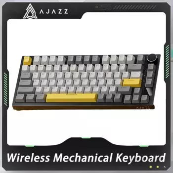 Клавиатура AJAZZ AK820 Pro Механическая игровая, TFT-экран, три режима, многофункциональная ручка, RGB подсветка, режим горячей замены, для ПК и офиса