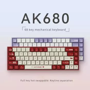 Клавиатура AK680 Механическая Проводная с красным или коричневым стержнем, 68 клавиш