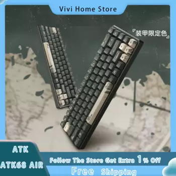 Клавиатура ATK ATK68 AIR Механическая с магнитной осью, проводная игровая клавиатура PBT с колпачком клавиш с низкой задержкой, RGB, для киберспорта