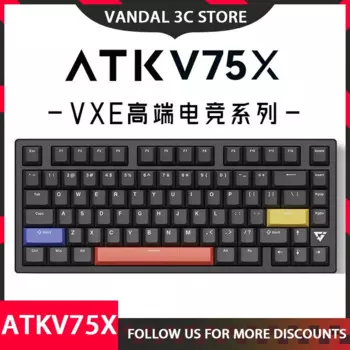 Клавиатура беспроводная Atk Vxe V75x, проводная, 3 режима, 2,4 ГГц, 75%