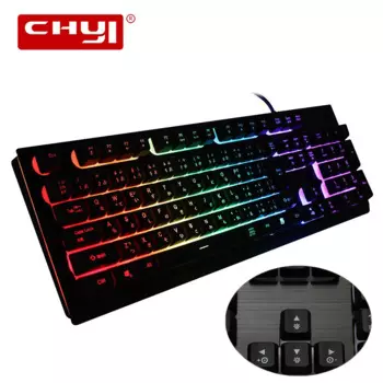 Клавиатура CHYI металлическая Проводная с RGB-подсветкой, USB 106