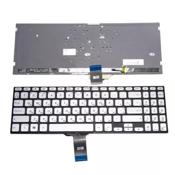 Клавиатура для ASUS vivobook S530 S15 S530U S530F S530FA S530FN X530M X530 Серебристая с подсветкой без рамки Русская раскладка
