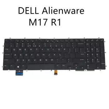 Клавиатура для Dell Alienware M17, R1, M15, 2019, черный с подсветкой, без рамки, 0KN4-0D1UI12, 948-E8MJ