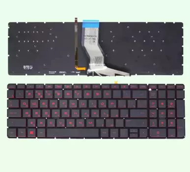 Клавиатура для HP Pavilion 15-ab 15-ak 15-bc 15-ab000 15-ab100 15-ab200 15z-ab000 красная с русской подсветкой