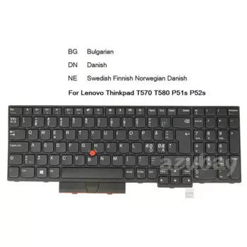 Клавиатура для Lenovo Thinkpad 01HX218 01HX178 01HX204 01ER520 01EN948 01HX159 01HX199, 01HX186 01HX146, болгарская Датская Скандинавская клавиатура
