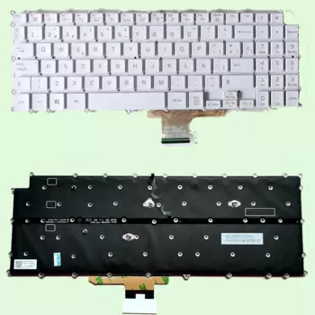 Клавиатура для LG Gram LG 15Z980 15Z98 15ZD980 с подсветкой, белая/черная