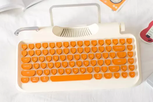 Клавиатура для машинки Hellboy KnewKey MX520, беспроводная механическая клавиатура в стиле ретро, карамельный цвет, Macchiato, стимпанк, вишневый переключатель