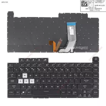 Клавиатура для ноутбука ASUS ROG Strix Scar III G512 L 3 plus G531 S5D G531GT G531G g531gu g531gd, черная с RGB-подсветкой