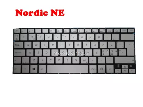 Клавиатура для ноутбука ASUS U360C U360CA Серебристая без рамки Nordic NE