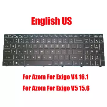 Клавиатура для ноутбука Azom для требований V4 16,1 V5 15,6, английская, английская, черная, без подсветки, Новинка