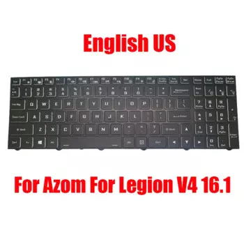 Клавиатура для ноутбука Azom For Legion V4 16,1, английская, английская, черная, с подсветкой, Новинка
