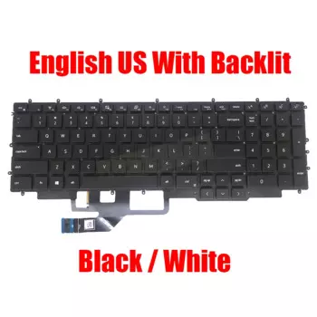 Клавиатура для ноутбука DELL G7 17 7700 029CVF 29CVF PK132VQ2A00 V192925BS1, английская, американская, черная/белая, с подсветкой, Новинка