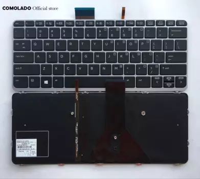 Клавиатура для ноутбука HP EliteBook FOLIO 1020 G1 1030 G1 черная с подсветкой