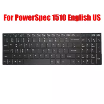 Клавиатура для ноутбука PowerSpec 1510 P650HS-G, английская, черная, с подсветкой, Новинка