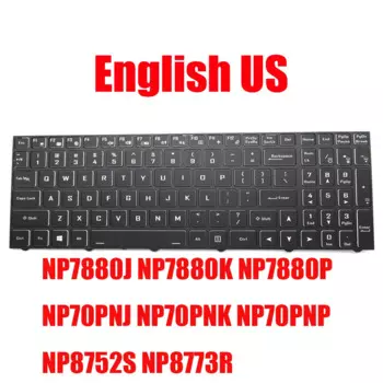 Клавиатура для ноутбука Sager NP7880J, NP7880K, NP7880P, NP70PNJ, NP70PNK, NP70PNP, NP8752S, NP8773R, PC50DS-D PC70HR, английская, новая, Черная