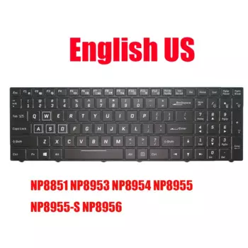Клавиатура для ноутбука Sager NP8851 NP8953 NP8954 NP8955 NP8955-S NP8956 P955ER P955EP6 P955ER P955ER P955ER P955ER P950EF, английская, новая