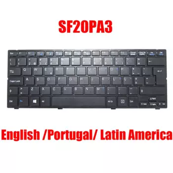 Клавиатура для ноутбука US PO для ECS SF20PA3, Португалия, Латинская Америка, черная с рамкой, Новинка