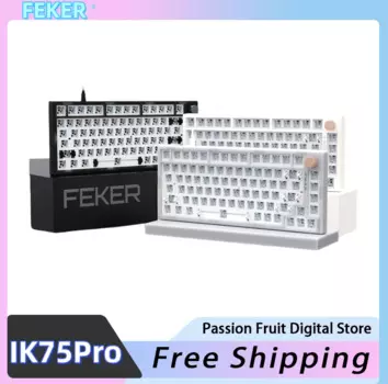 Клавиатура FEKER Ik75Pro механическая, трехрежимная полноклавишная с защитой от столкновений, 82 клавиши, RGB, прозрачная