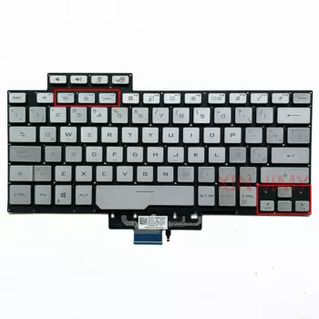 Клавиатура GA401 для ноутбука ASUS ROG Zephyrus G14 GA401M GA401Q GA401QM 2021 GA401I GA401IV GA401U V192426JS1 серебристая