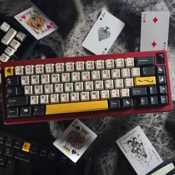 Клавиатура GMK Matsu с японской раскладкой, Набор колпачков для клавиш, 164key PBT, в стиле ретро, игровая клавиатура с вишневым профилем, Подарочная механическая клавиатура