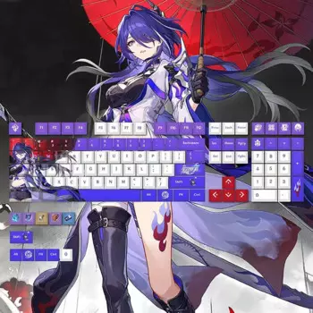 Клавиатура Honkai Impact 3 колпачки для клавиш Броня зайчик Серебряный волк аниме колпачки для клавиш PBT Косплей колпачки для переключателя Cherry MX DIY клавиатура
