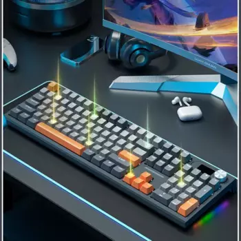 Клавиатура игровая механическая, 104 клавиши, RGB, Hotswap