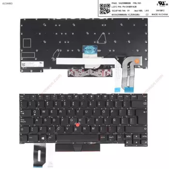 Клавиатура LA для ноутбука IBM Thinkpad T490S L490 E490, черная, с точечной палочкой