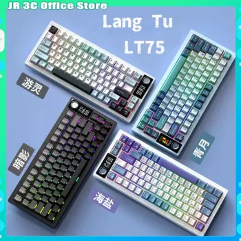 Клавиатура Langtu Lt75 с Rgb-подсветкой, беспроводная механическая клавиатура с Bluetooth, прокладка, аксессуар для настольного ПК