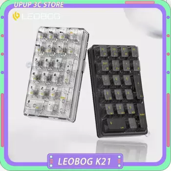 Клавиатура Leobog K21, 21 клавиша, беспроводная, Bluetooth, цифровая клавиатура, три режима, Макросъемка на заказ, прозрачная, горячая замена, Механическая игровая клавиатура, подарок
