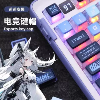 Клавиатура Liliana Anime Keycap PBT, пятисторонняя сублимационная клавиатура с профилем АСА, совместима с переключателями MX, Подарочная механическая клавиатура