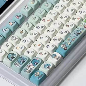 Клавиатура Механическая беспроводная, 131key Miku, Pbt, Moa, для Ipad