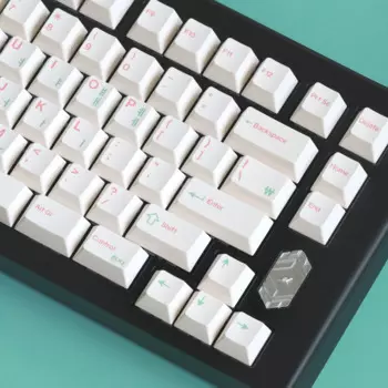 Клавиатура Механическая Keebox Shenpo розово-зеленая Корейская суб Легенда Hangul колпачки для клавиш профиль вишни PBT красящая суб 146 клавиши полный комплект для механической клавиатуры