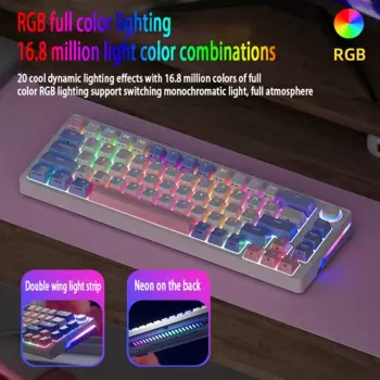 Клавиатура Механическая Проводная с русской раскладкой, RGB подсветкой, ZA68, Hyacinthus 65%