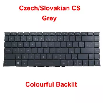 Клавиатура ноутбука с красочной подсветкой для MSI V 194222 MK2 S1N2ECS602SA0 Чешский/Slovakian CS Серый Без рамки Новый