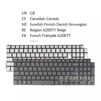 Клавиатура ноутбука с подсветкой для Dell Inspiron 5590 5593 5594 5598 7501 7790 7791 0xmp7d dlm18j8 05t3v7 0kn4-0l2fr13 0kj08g 05gdg9 канадская французская белгия azerty норвежская швеция финская датская норвежская