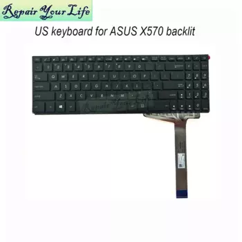 Клавиатура с английской подсветкой для Asus X570, K570, FX570, X570UD, X570DD, X570ZD, K570UD, YX570ZD, FX570UD, клавиатура с подсветкой 5602US00