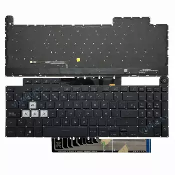 Клавиатура с испанской подсветкой для ASUS TUF Gaming FX707 FX707ZM FX707ZR FX707ZU FX707ZV FX707ZI FX707VI FX707ZIN FA707 FA707RC FA707RE FA707RM FA707RR FX617 FFX617P FX607J FX607JV FX607JU FX607JI FA607 FA607P