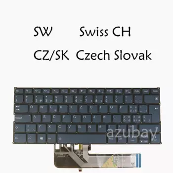 Клавиатура с подсветкой для Lenovo Ideapad 530S-14ARR 530S-14IKB 530S-15IKB C340-14API C340-14IML голубой, швейцарский, чешский, словацкий