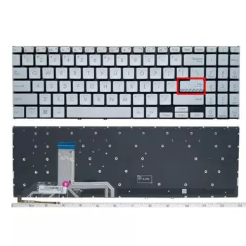 Клавиатура с подсветкой для ноутбука ASUS Vivobook 15 X1502 X1502Z X1502ZA X1502VA M1502 M1502Z B1502 B1502CBA Pro16 X1603ZA, серебристая